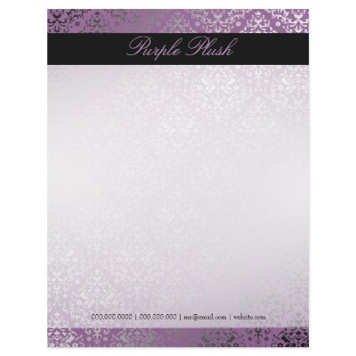 311-Dazzling Damask Purple Plush Letterhead by Jill311
