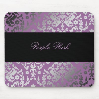 311-Dazzling Damask Purple Plush Mouse Pad by Jill311