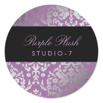 311-Dazzling Damask Purple Plush Sticker