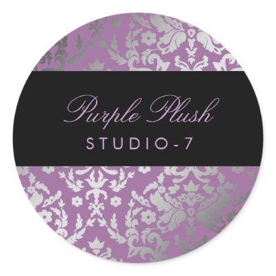 311-Dazzling Damask Purple Plush Sticker by Jill311