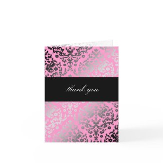 311-Dazzling Damask Thank You Pink Flamingo card