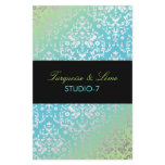 311-Dazzling Damask Turquoise & Lime Black Flyer Design