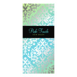 311-Dazzling Damask Turquoise & Lime Black rack cards