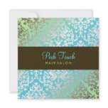 311-Dazzling Damask Turquoise & Lime Custom Announcement