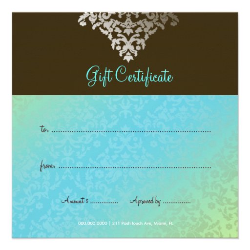 311 Dazzling Damask Turquoise & Lime Custom Announcement