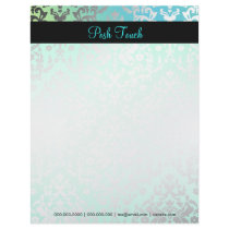 311-Dazzling Damask Turquoise & Lime Letterhead