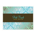 311-Dazzling Damask Turquoise & Lime Postcard