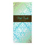 311 Dazzling Damask Turquoise &amp; Lime Personalized Rack Card