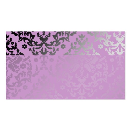 311-Dazzling Damask Wild Purple Name Card Business Card Templates (back side)