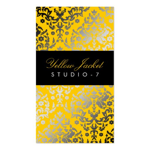 311 Dazzling Damask Yellow Jacket Business Card (front side)