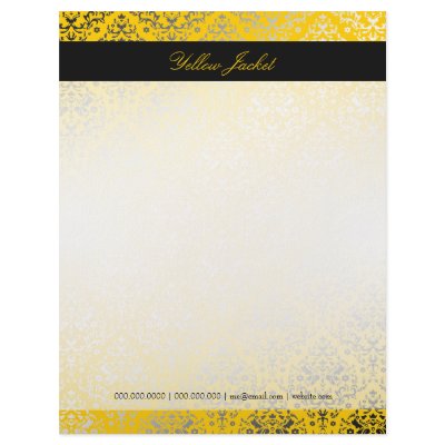 311-Dazzling Damask Yellow Jacket Personalized Letterhead by Jill311