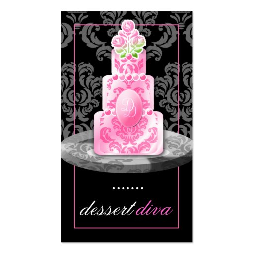 311-Dessert Diva Monogram | Liquorice Business Card