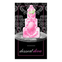 311-Dessert Diva Monogram | Liquorice Business Card