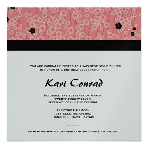 311-Diamond Geisha | Cherry Blossom Background Custom Invite