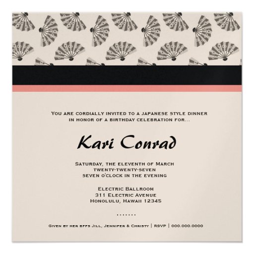 311-Diamond Geisha | Fan Background Personalized Invite
