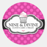 311 Divine Pink Dots Cupcakes Stickers