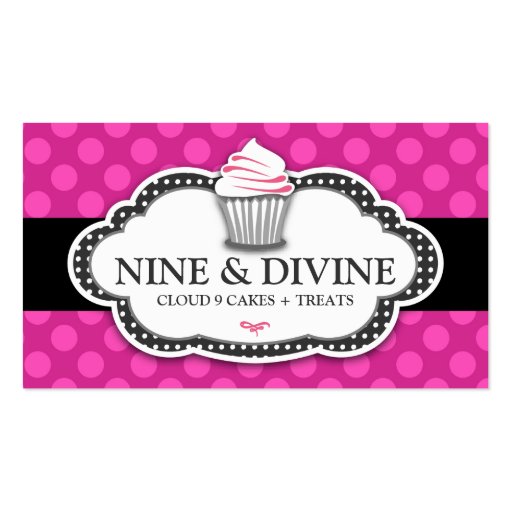 311 Divine Pink Polka Dots Business Card (front side)