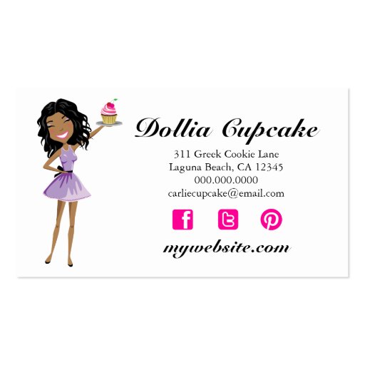 311 Dollface Desserts Ebonie Business Card Template (back side)