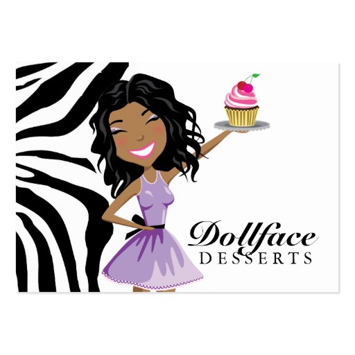 311 Dollface Desserts Ebonie Zebra 3.5 x 2 Business Card (front side)