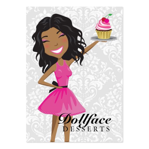 311 Dollface Desserts Hot Pink Ebonie Business Cards (front side)