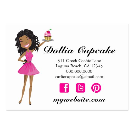 311 Dollface Desserts Hot Pink Ebonie Business Cards (back side)