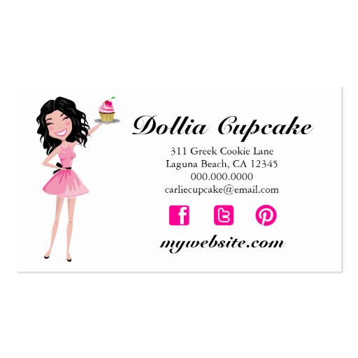 311 Dollface Desserts Kohlie Business Card Templates (back side)