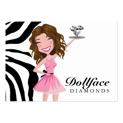 311 Dollface Diamonds Brownie Zebra 3.5 x 2 Business Card Templates (front side)