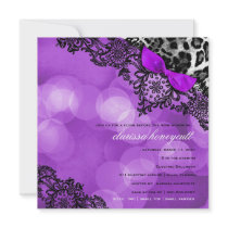 311 Dream in Leopard and Lace Bachelorette Violet Custom Invitations