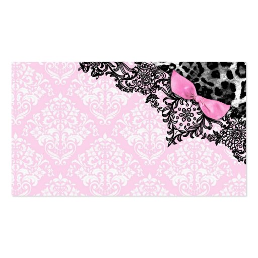 311 Dream in Leopard & Lace Girly Pink Name Card Business Cards (front side)