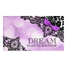311 Dream in Lig Leopard & Lace Violet Pearl Paper Business Card Template