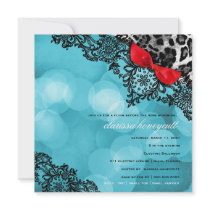 311 Dream in Lights Leopard & Lace Aqua 2 Custom Invites