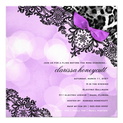 311 Dream in Lights Leopard & Lace Violet Custom Invite