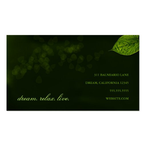 311-Dream Leaf Business Card (back side)