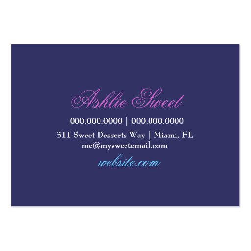 311-Dreamy Purple Delight Cookies Business Cards (back side)