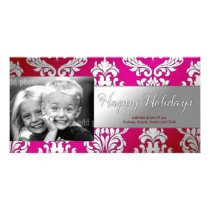 311 Elegant Damask Red Pink Fade Photo Cards