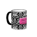 311-Elegant Pink BlastDamask Coffee Mug