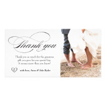 311 Elegant Thank You Photo Card with Heart photo cards