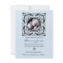 311-EMBELLISHED BABY BOY ANNOUNCEMENT invitations