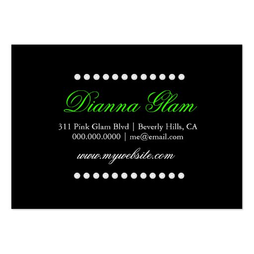 311 Emerald Boutique Sign Damask Shimmer Business Cards (back side)