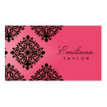 311 Emiliana Passion Pink & Black Damask Business Cards