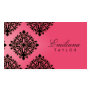 311 Emiliana Passion Pink & Black Damask Business Cards