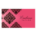 311-Emiliana Passion Pink & Black Damask business cards