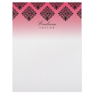 311-Emiliana Passion Pink & Black Damask letterhead