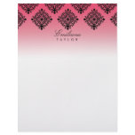 311-Emiliana Passion Pink & Black Damask Letterhead Design
