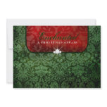 311-Enchanted Red Green Damask Personalized Announcement