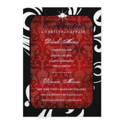 311-Enchanted Red Swanky Swirl Dinner / Drink Menu Announcements by Jill311