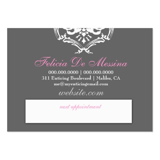 311-Enticingly Pink - Appointment Card Business Cards (back side)