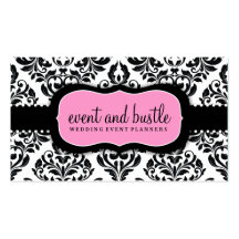 311-Event & Bustle | White Damask Business Card Templates