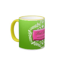 311-Exquisite Lime Pink Blast Damask Mug