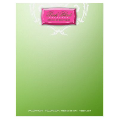 311-Exqusite Lime Blast  Damask Letterhead Design by Jill311